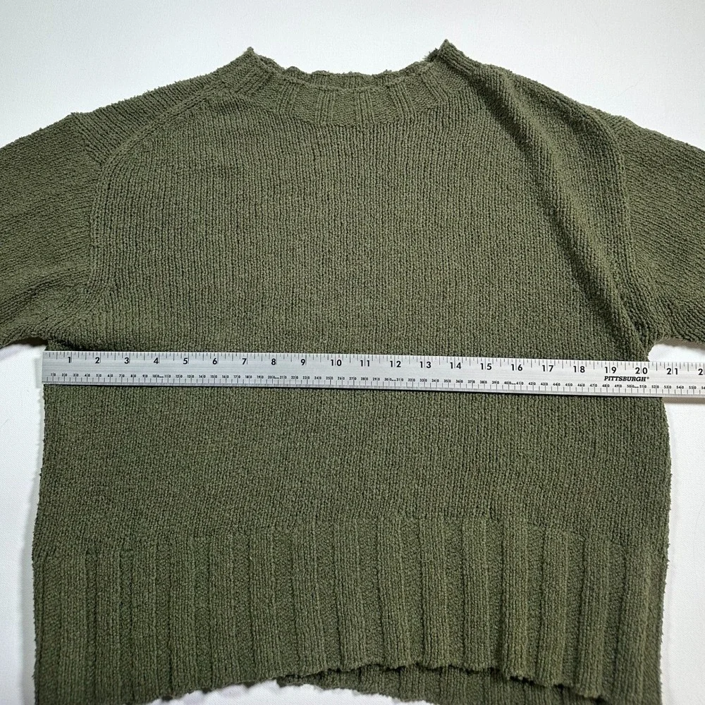J. Crew Sweater Womens M Olive Green Boucle Knit Crewneck Long Sleeve Relaxed